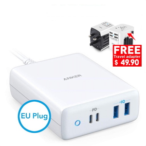 Anker PowerPort Atom PD 4 Port 100W Type-C Charging Station with Power Delivery + [FREE] Zikko Universal Travel Adapter